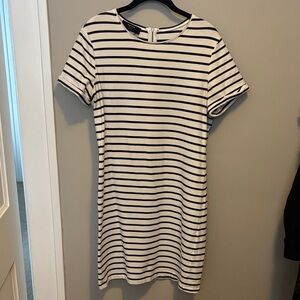 Brass Navy and White Striped Mini Dress